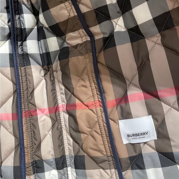 Burberry Quilted Nylon Jacket Navy Blue Large - Picture 7 of 10